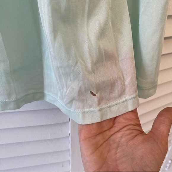 Vintage Carriage Court size Small Light Blue Teal Dressing Gown Night Gown - Picture 3 of 9